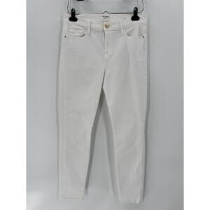 Frame Le Skinny de Jeanne Womens 29 White Jeans Pockets Cotton Blend Mid Rise